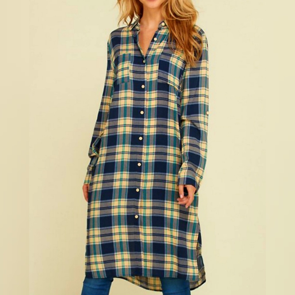 Western Boho Plaid Tunic, Duster or Shirt …